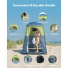 image:imageVEVOR Camping Shower Tent 2Room Portable Privacy Tent Changing Room with Shower Bag Ground Stakes Ropes Carry Bag and Support Poles 150D Oxford Fabric with Silver Coating for Camping FishingGreen  Blue