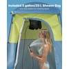 image:imageVEVOR Camping Shower Tent 2Room Portable Privacy Tent Changing Room with Shower Bag Ground Stakes Ropes Carry Bag and Support Poles 150D Oxford Fabric with Silver Coating for Camping FishingGreen  Blue