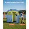 image:imageVEVOR Camping Shower Tent 2Room Portable Privacy Tent Changing Room with Shower Bag Ground Stakes Ropes Carry Bag and Support Poles 150D Oxford Fabric with Silver Coating for Camping FishingGreen  Blue