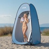 image:imageVEVOR Camping Shower Tent 2Room Portable Privacy Tent Changing Room with Shower Bag Ground Stakes Ropes Carry Bag and Support Poles 150D Oxford Fabric with Silver Coating for Camping FishingBlue