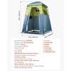 image:imageVEVOR Camping Shower Tent 2Room Portable Privacy Tent Changing Room with Shower Bag Ground Stakes Ropes Carry Bag and Support Poles 150D Oxford Fabric with Silver Coating for Camping FishingGreen  Blue