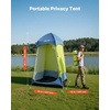 image:imageVEVOR Camping Shower Tent 2Room Portable Privacy Tent Changing Room with Shower Bag Ground Stakes Ropes Carry Bag and Support Poles 150D Oxford Fabric with Silver Coating for Camping FishingGreen  Blue
