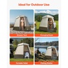 image:imageVEVOR Camping Shower Tent 2Room Portable Privacy Tent Changing Room with Shower Bag Ground Stakes Ropes Carry Bag and Support Poles 150D Oxford Fabric with Silver Coating for Camping FishingKhaki
