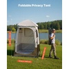 image:imageVEVOR Camping Shower Tent 2Room Portable Privacy Tent Changing Room with Shower Bag Ground Stakes Ropes Carry Bag and Support Poles 150D Oxford Fabric with Silver Coating for Camping FishingKhaki