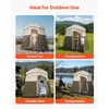 image:imageVEVOR Camping Shower Tent 2Room Portable Privacy Tent Changing Room with Shower Bag Ground Stakes Ropes Carry Bag and Support Poles 150D Oxford Fabric with Silver Coating for Camping FishingKhaki