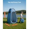 image:imageVEVOR Camping Shower Tent 2Room Portable Privacy Tent Changing Room with Shower Bag Ground Stakes Ropes Carry Bag and Support Poles 150D Oxford Fabric with Silver Coating for Camping FishingBlue