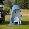 image:imageVEVOR Camping Shower Tent 2Room Portable Privacy Tent Changing Room with Shower Bag Ground Stakes Ropes Carry Bag and Support Poles 150D Oxford Fabric with Silver Coating for Camping FishingBlue