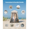 image:imageVEVOR Camping Shower Tent 2Room Portable Privacy Tent Changing Room with Shower Bag Ground Stakes Ropes Carry Bag and Support Poles 150D Oxford Fabric with Silver Coating for Camping FishingKhaki