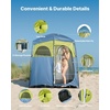 image:imageVEVOR Camping Shower Tent 2Room Portable Privacy Tent Changing Room with Shower Bag Ground Stakes Ropes Carry Bag and Support Poles 150D Oxford Fabric with Silver Coating for Camping FishingGreen  Blue