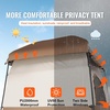 image:imageVEVOR Camping Shower Tent 2Room Portable Privacy Tent Changing Room with Shower Bag Ground Stakes Ropes Carry Bag and Support Poles 150D Oxford Fabric with Silver Coating for Camping FishingKhaki