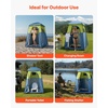 image:imageVEVOR Camping Shower Tent 2Room Portable Privacy Tent Changing Room with Shower Bag Ground Stakes Ropes Carry Bag and Support Poles 150D Oxford Fabric with Silver Coating for Camping FishingGreen  Blue