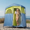 image:imageVEVOR Camping Shower Tent 2Room Portable Privacy Tent Changing Room with Shower Bag Ground Stakes Ropes Carry Bag and Support Poles 150D Oxford Fabric with Silver Coating for Camping FishingGreen  Blue