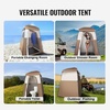 image:imageVEVOR Camping Shower Tent 2Room Portable Privacy Tent Changing Room with Shower Bag Ground Stakes Ropes Carry Bag and Support Poles 150D Oxford Fabric with Silver Coating for Camping FishingKhaki
