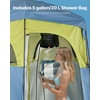image:imageVEVOR Camping Shower Tent 2Room Portable Privacy Tent Changing Room with Shower Bag Ground Stakes Ropes Carry Bag and Support Poles 150D Oxford Fabric with Silver Coating for Camping FishingGreen  Blue