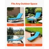 image:imageVEVOR Chaise Lounge Cushion 72 x 21 x 4 in Set of 2 Outdoor Lounge Chair Cushions Waterproof amp FadeResistant Sun Lounger Cushions with Ties Thick Patio Lounger Pads for Pool Deck Teal Color