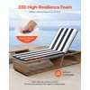 image:imageVEVOR Chaise Lounge Cushion 74 x 22 x 3 in Set of 2 Outdoor Lounge Chair Cushions Waterproof amp FadeResistant Sun Lounger Cushions with Ties Patio Lounger Pads for Pool Deck Black amp White Stripes