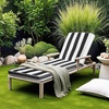 image:imageVEVOR Chaise Lounge Cushion 74 x 22 x 3 in Set of 2 Outdoor Lounge Chair Cushions Waterproof amp FadeResistant Sun Lounger Cushions with Ties Patio Lounger Pads for Pool Deck Black amp White Stripes