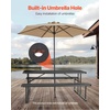image:imageVEVOR Foldable Picnic Table 6 FT Folding Picnic Tables with Benches Steel Outdoor Bench Set with Umbrella Hole Large Outside Dining Table for Patio Garden Yard Poolside Black
