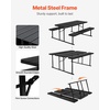 image:imageVEVOR Foldable Picnic Table 6 FT Folding Picnic Tables with Benches Steel Outdoor Bench Set with Umbrella Hole Large Outside Dining Table for Patio Garden Yard Poolside Black