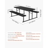 image:imageVEVOR Foldable Picnic Table 6 FT Folding Picnic Tables with Benches Steel Outdoor Bench Set with Umbrella Hole Large Outside Dining Table for Patio Garden Yard Poolside Black