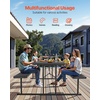 image:imageVEVOR Foldable Picnic Table 6 FT Folding Picnic Tables with Benches Steel Outdoor Bench Set with Umbrella Hole Large Outside Dining Table for Patio Garden Yard Poolside Black