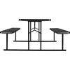 image:imageVEVOR Foldable Picnic Table 6 FT Folding Picnic Tables with Benches Steel Outdoor Bench Set with Umbrella Hole Large Outside Dining Table for Patio Garden Yard Poolside Black
