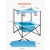 image:imageVEVOR Folding Camping Table Portable Outdoor Lightweight Picnic Table 600D Oxford Fabric Waterproof Canvas Travel Beach Tables with 4 Cup Holders Carry Bag for Tailgating Camping Picnic BlackBlue