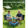 image:imageVEVOR Folding Camping Table Portable Outdoor Lightweight Picnic Table 600D Oxford Fabric Waterproof Canvas Travel Beach Tables with 4 Cup Holders Carry Bag for Tailgating Camping Picnic BlackBlue