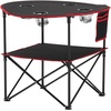image:imageVEVOR Folding Camping Table Portable Outdoor Lightweight Picnic Table 600D Oxford Fabric Waterproof Canvas Travel Beach Tables with 4 Cup Holders Carry Bag for Tailgating Camping Picnic BlackBlack