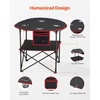 image:imageVEVOR Folding Camping Table Portable Outdoor Lightweight Picnic Table 600D Oxford Fabric Waterproof Canvas Travel Beach Tables with 4 Cup Holders Carry Bag for Tailgating Camping Picnic BlackBlack