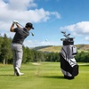 image:imageVEVOR Golf Cart Bag 14 Way Molded Lock Top Divider Organizer Golf Club Bag with FullLength Divider Handles Storage Pockets Shoulder Strap Rain Hood Smooth Zippers for Men amp WomenGray