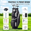 image:imageVEVOR Golf Cart Bag with 14 Way Organizer Divider Top Premium Cart Bag with Stand Durable Golf Bags with Handles amp Dust Cover amp Detachable Dual Strap for Men amp WomenBlackLight gray
