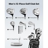 image:imageVEVOR Golf Club Set 12 Pieces Golf Club Complete Set Right Handed with 460CC 1 Driver 3 amp 5 Fairway Wood 4 Hybrid 56789PWSW Irons LShaped Putter Golf Stand BagGolfset Black