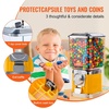 image:imageVEVOR Gumball Machine for Kids 17H Home Candy Vending Machine PC Gumball Dispenser Bubble Gum Machine for Game Stores Coin Operated Gumball Bank for Toy Capsules Bouncy Balls Candy RedYellow