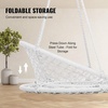 image:imageVEVOR Hanging Hammock Swing Chair Macram Hanging Chair with Cushion and Mounting Hardware Cotton Rope Swing Chair for Bedroom Balcony Patio Garden 264 lbs Capacity WhiteBasic style