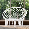 image:imageVEVOR Hanging Hammock Swing Chair Macram Hanging Chair with Cushion and Mounting Hardware Cotton Rope Swing Chair for Bedroom Balcony Patio Garden 264 lbs Capacity WhiteBasic style