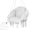 image:imageVEVOR Hanging Hammock Swing Chair Macram Hanging Chair with Cushion and Mounting Hardware Cotton Rope Swing Chair for Bedroom Balcony Patio Garden 264 lbs Capacity WhiteLuxury Style