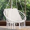 image:imageVEVOR Hanging Hammock Swing Chair Macram Hanging Chair with Cushion and Mounting Hardware Cotton Rope Swing Chair for Bedroom Balcony Patio Garden 264 lbs Capacity WhiteCushion