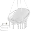 image:imageVEVOR Hanging Hammock Swing Chair Macram Hanging Chair with Cushion and Mounting Hardware Cotton Rope Swing Chair for Bedroom Balcony Patio Garden 264 lbs Capacity WhiteCushion