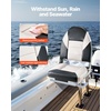 image:imageVEVOR High Back Boat Seat 2 Pack Folding Fishing Boat Seat with Thickened Sponge Cushion amp Waterproof PVC Leather Aluminum Alloy Hinges Flip Up for Boats Yachts Ships Black amp Grey2 pack BlackGrey