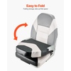 image:imageVEVOR High Back Boat Seat 2 Pack Folding Fishing Boat Seat with Thickened Sponge Cushion amp Waterproof PVC Leather Aluminum Alloy Hinges Flip Up for Boats Yachts Ships Black amp Grey2 pack BlackGrey
