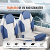 image:imageVEVOR High Back Boat Seat 2 Pack Folding Fishing Boat Seat with Thickened Sponge Cushion amp Waterproof PVC Leather Aluminum Alloy Hinges Flip Up for Boats Yachts Ships Black amp Grey2 pack BlueWhite