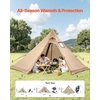 image:imageVEVOR Hot Tent Camping Tipi Hot Tents with Stove Jack Portable Winter Camping Tents with Snow Skirt Easy Setup Waterproof 4 Season Shelter Tents for Fishing Backpacking4 Persons