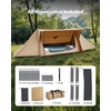 image:imageVEVOR Hot Tent Camping Tipi Hot Tents with Stove Jack Portable Winter Camping Tents with Snow Skirt Easy Setup Waterproof 4 Season Shelter Tents for Fishing Backpacking2 Personspole Frame