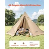 image:imageVEVOR Hot Tent Camping Tipi Hot Tents with Stove Jack Portable Winter Camping Tents with Snow Skirt Easy Setup Waterproof 4 Season Shelter Tents for Fishing Backpacking46 Persons