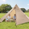 image:imageVEVOR Hot Tent Camping Tipi Hot Tents with Stove Jack Portable Winter Camping Tents with Snow Skirt Easy Setup Waterproof 4 Season Shelter Tents for Fishing Backpacking4 Persons
