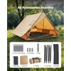 image:imageVEVOR Hot Tent Camping Tipi Hot Tents with Stove Jack Portable Winter Camping Tents with Snow Skirt Easy Setup Waterproof 4 Season Shelter Tents for Fishing Backpacking2 Personstriangular