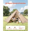 image:imageVEVOR Hot Tent Camping Tipi Hot Tents with Stove Jack Portable Winter Camping Tents with Snow Skirt Easy Setup Waterproof 4 Season Shelter Tents for Fishing Backpacking2 Persons