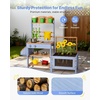image:imageVEVOR Mud Kitchen Outdoor Mud Kitchen for Kids Wood Outdoor Play Kitchens with Spoons Sink Sunshade Canopy Swivel Wheels Cookware Pots and Accessories Wooden Play Kitchens for Home Lawn4173x1457x3917inch