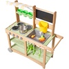 image:imageVEVOR Mud Kitchen Outdoor Mud Kitchen for Kids Wood Outdoor Play Kitchens with Spoons Sink Sunshade Canopy Swivel Wheels Cookware Pots and Accessories Wooden Play Kitchens for Home Lawn3465 x 1283 x 3543 inches